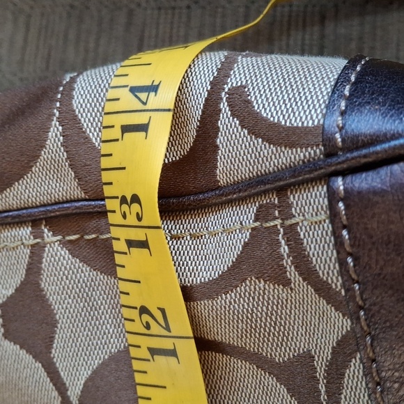 Coach Brown Tote Bag with Scarf Accent - Picture 9 of 11